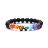 Bracelet pierre de lave - noir et multicolors
