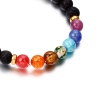Bracelet pierre de lave - noir et multicolors