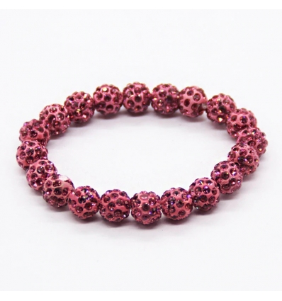 Bracelet style Shambala - rose fushia