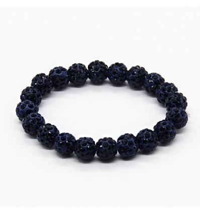 Bracelet style Shambala - bleu marine