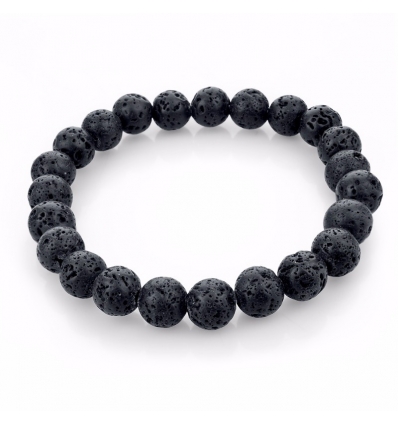 Bracelet pierre de lave - noir